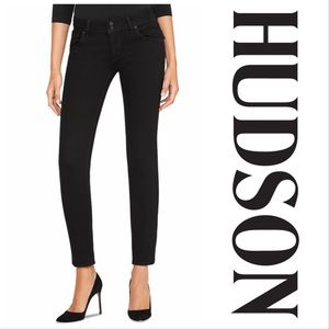 Hudson Collin Mid Rise Skinny Jeans in Black sz 29